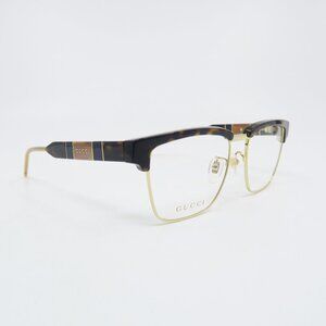 Gucci GG0605O 002 52mm Havana/Havana/Gold, New Unisex Square Eyeglasses Frames.